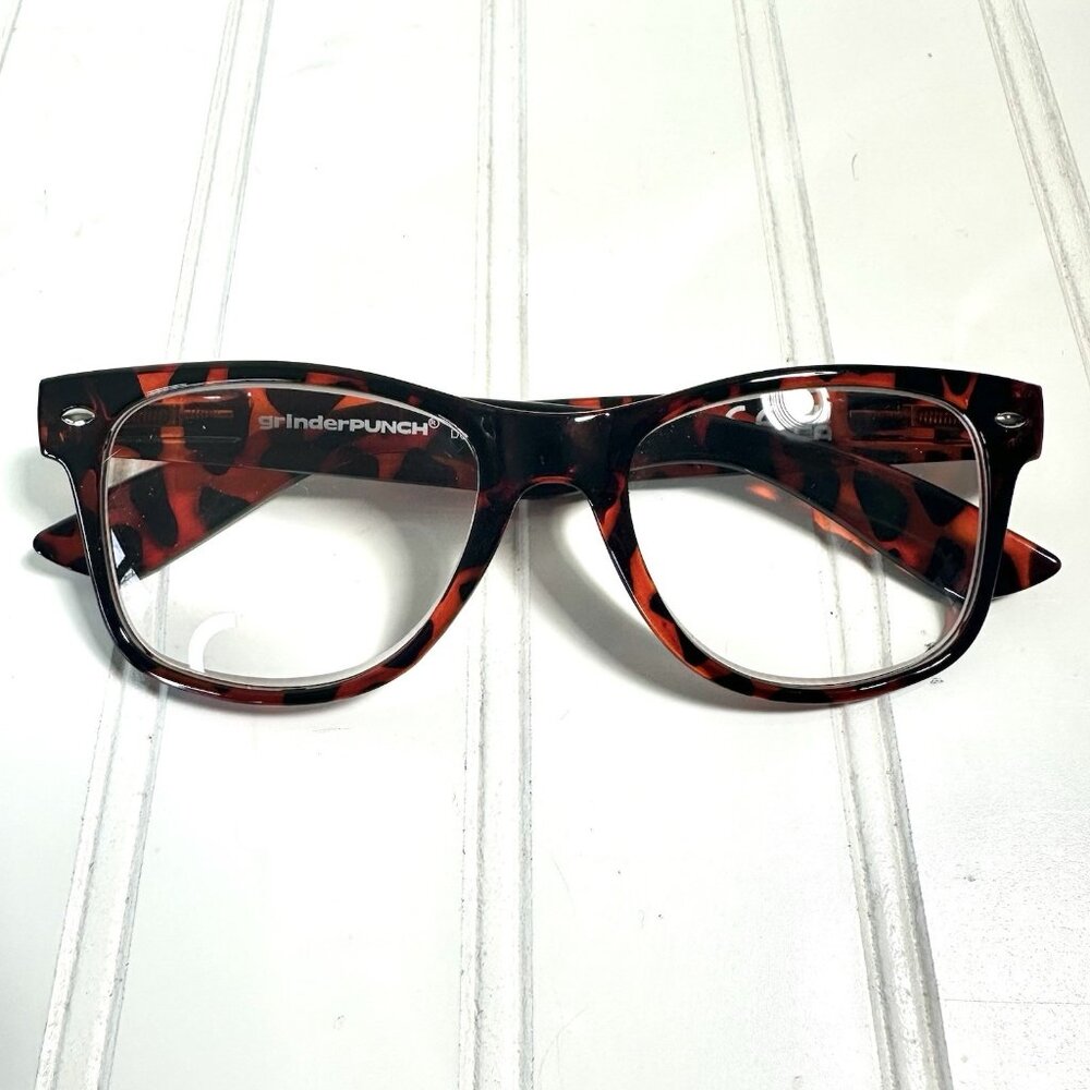 GrinderPUNCH Men's Tortoise Reading Glasses 5.00 PD 62+ -2 CE Frames ST7958R-TOR